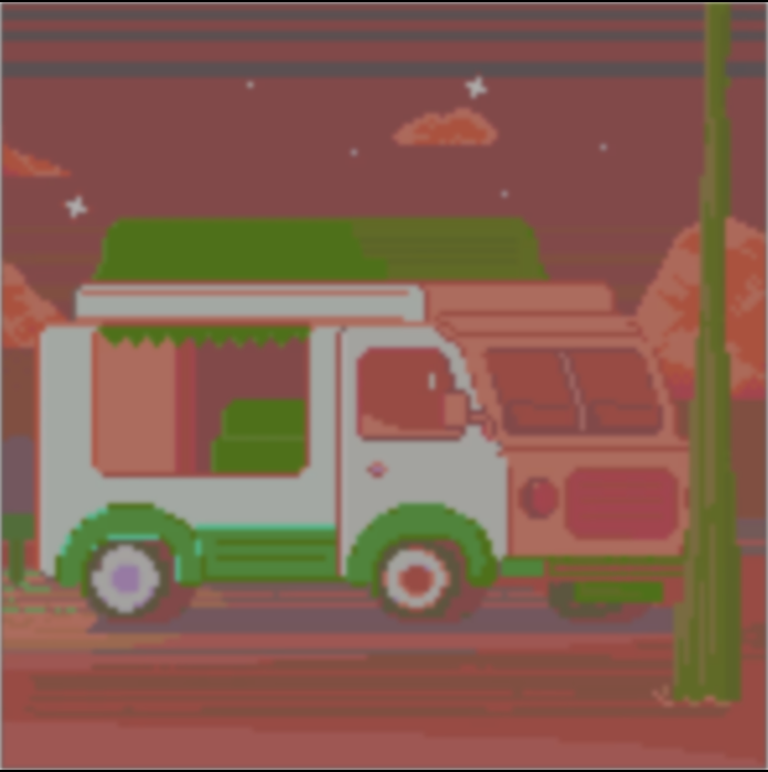 Машинка едет через лес